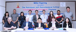 The scientific delegation of the Max Planck-Institute for Polymer Research and their hosts of the Thai Petroleum and Petrochemical College.