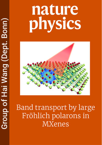 Band transport by large Fröhlich polarons in MXenes